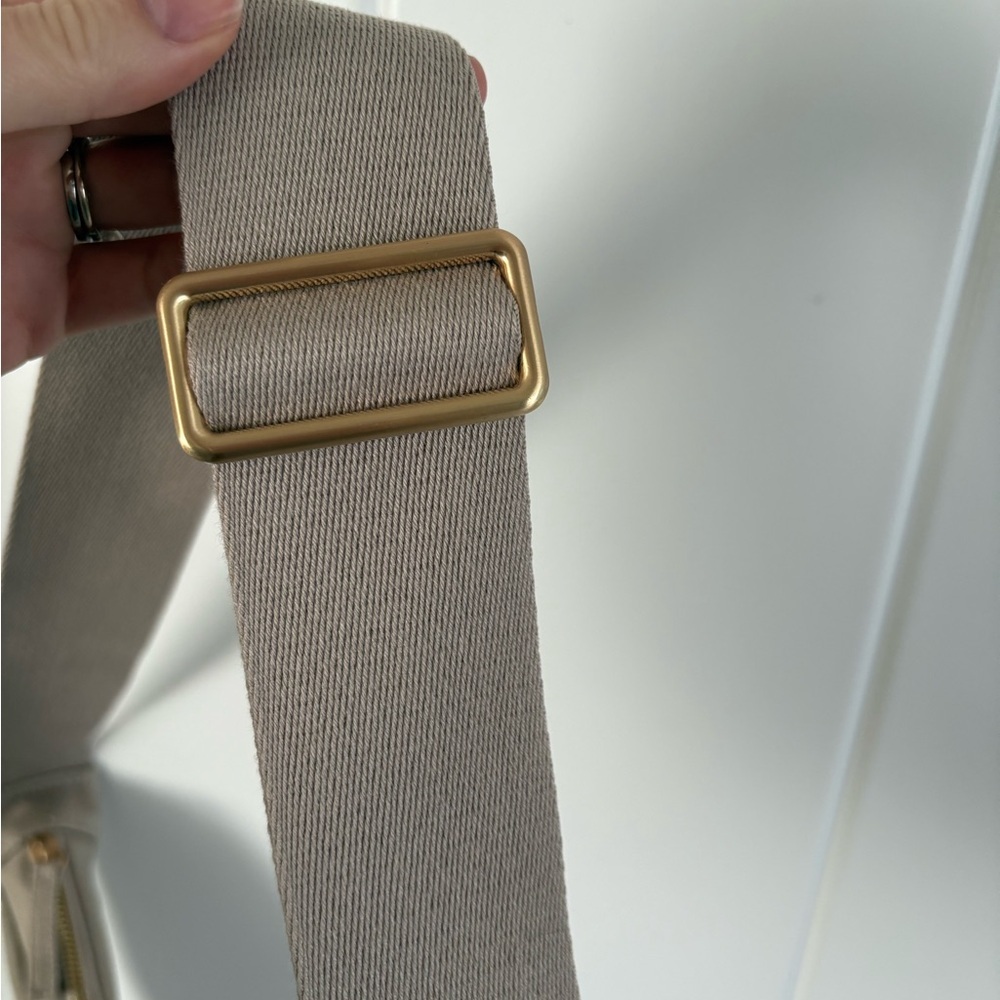 Minimal Crescent Shoulder Bag in Soft Beige - Picture 2 of 8